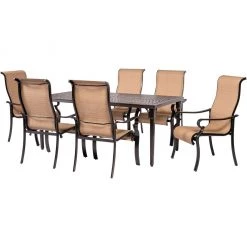 Hanover Brigantine 7 pc. Outdoor Dining Set with Cast-Aluminum Tabletop, BRIGANTINE7PC