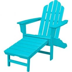 Hanover All-Weather Contoured Adirondack Chair with Hideaway Ottoman, White, HVLNA15WH -Hanover Sales 1246914