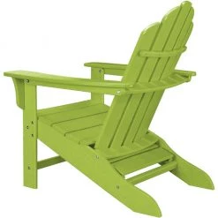 Hanover All-Weather Contoured Adirondack Chair with Hideaway Ottoman, White, HVLNA15WH -Hanover Sales 1246916 A2