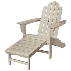 Hanover All-Weather Contoured Adirondack Chair with Hideaway Ottoman, White, HVLNA15WH -Hanover Sales 1246918