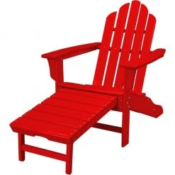 Hanover All-Weather Contoured Adirondack Chair with Hideaway Ottoman, White, HVLNA15WH -Hanover Sales 1246919