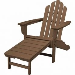 Hanover All-Weather Contoured Adirondack Chair with Hideaway Ottoman, White, HVLNA15WH -Hanover Sales 1246921