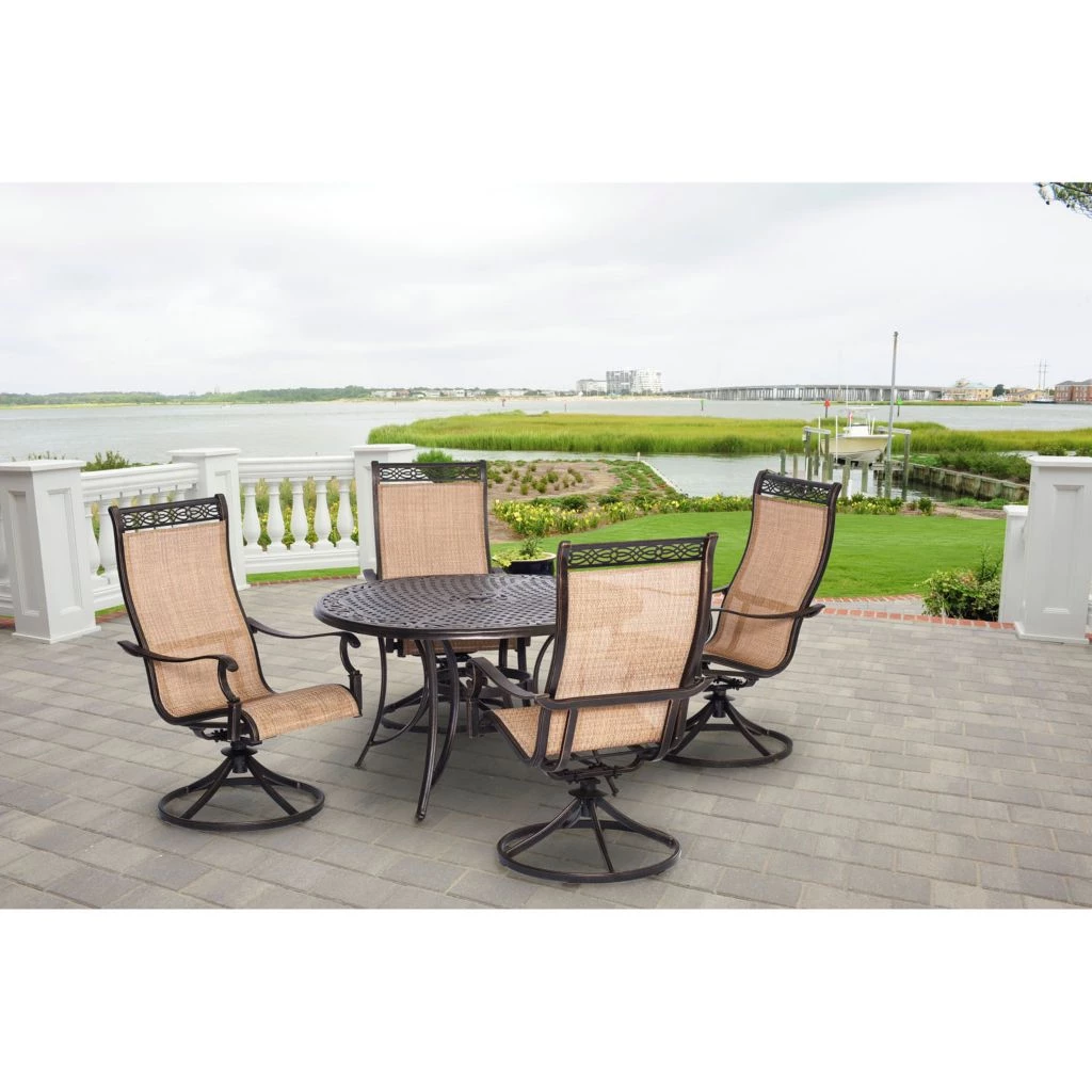 Hanover Manor 5-Piece Outdoor Dining Set with Four Swivel Rockers, MANDN5PCSW-4 9 Hanover Manor 5-Piece Outdoor Dining Set with Four Swivel Rockers, MANDN5PCSW-4 - Image 7