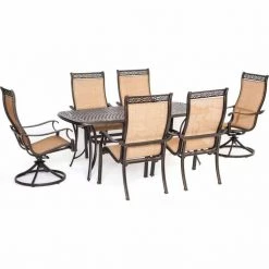 Hanover Manor 7 pc. Outdoor Dining Set with Two Swivel Rockers, MANDN7PCSW-2