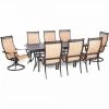 Hanover Manor 9-Piece Outdoor Dining Set with Two Swivel Rockers, MANDN9PCSW-2 -Hanover Sales 1246947