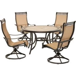 Hanover Monaco 5-Piece Dining Set with Sling-Back Chairs, MONACO5PCSW