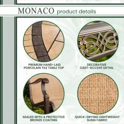 Hanover Monaco 5-Piece Dining Set with Sling-Back Chairs, MONACO5PCSW -Hanover Sales 1247006 A7