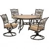 Hanover Monaco 5 pc. Dining Set with Four Swivel Rockers, MONDN5PCSW-4 -Hanover Sales 1247016