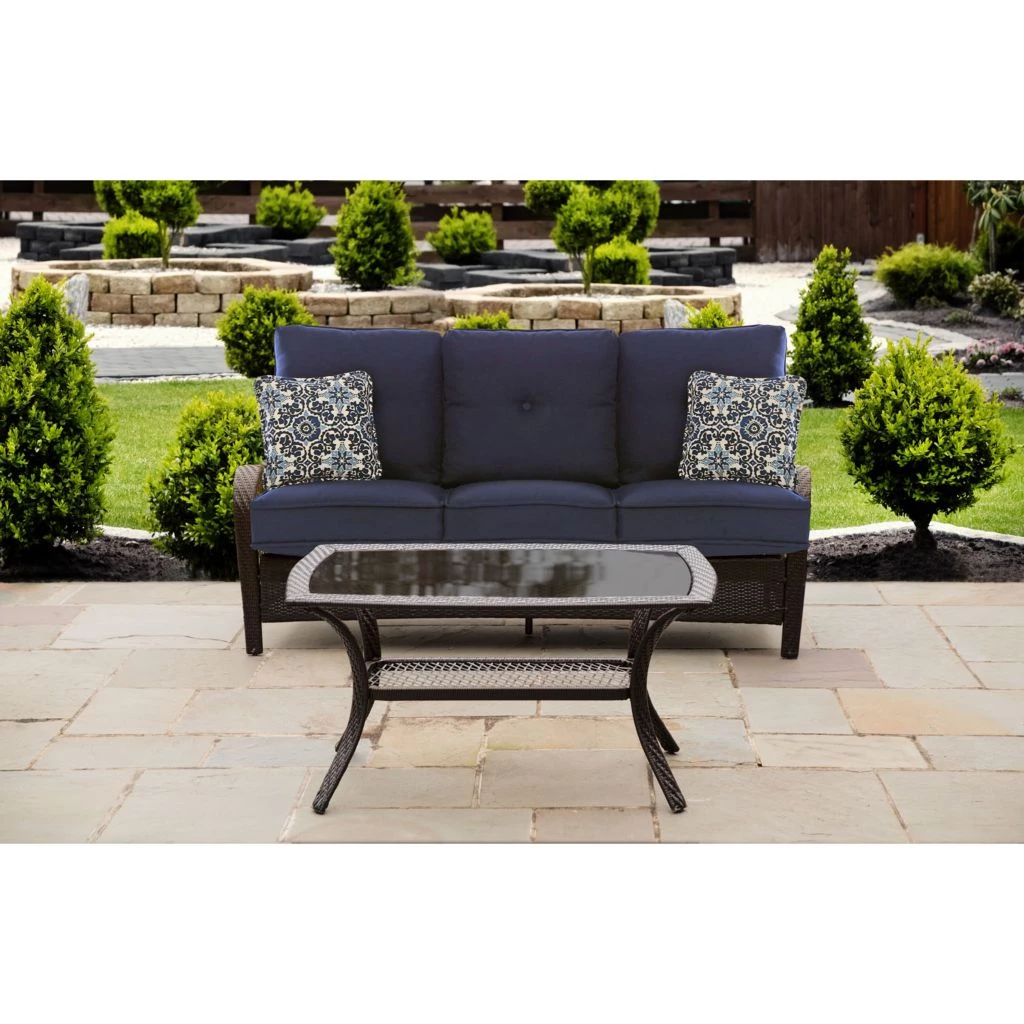 Hanover Orleans 2 pc. Patio Set, in Navy Blue, ORLEANS2PC-B-NVY 5 Hanover Orleans 2 pc. Patio Set, in Navy Blue, ORLEANS2PC-B-NVY - Image 3