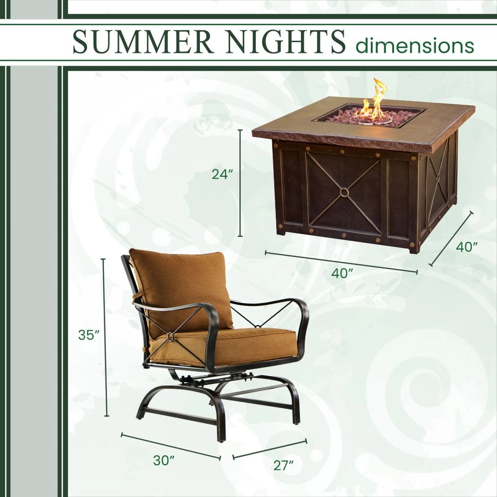 Hanover Summer Nights 5-Piece Fire Pit Lounge Set, SUMMRNGHT5PC 4 Hanover Summer Nights 5-Piece Fire Pit Lounge Set, SUMMRNGHT5PC - Image 2
