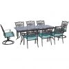 Hanover Traditions 9-Piece Dining Set with Six Dining Chairs & Two Swivel Rocker, TRAD9PCSW2-BLU -Hanover Sales 1247182