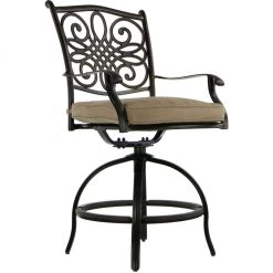 Hanover Traditions 3-Piece High-Dining Outdoor Bistro Set, TRADDN3PCSW-BR -Hanover Sales 1247186 A8