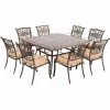 Hanover Traditions 9-Piece Square Dining Set with a Large 60 x 60 in. Cast-Aluminum Dining Table, TRADDN9PCSQ -Hanover Sales 1247192