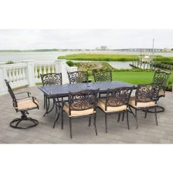 Hanover Traditions 9-Piece Dining Set with Six Dining Chairs, Two Swivel Rockers & Extra-Long Dining Table, TRADDN9PCSW-2 21 Hanover Traditions 9-Piece Dining Set with Six Dining Chairs, Two Swivel Rockers & Extra-Long Dining Table, TRADDN9PCSW-2 -Hanover Sales 1247194 A9