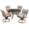 Hanover Traditions 5-Piece Outdoor Dining Set with Four Swivel Rockers & 48 in. Round Table, TRADITIONS5PCSW -Hanover Sales 1247209