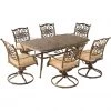 Hanover Traditions 7-Piece Outdoor Dining Set with Six Swivel Dining Chairs & Large 72 x 38 in. Dining Table, TRADITIONS7PCSW-6 -Hanover Sales 1247212