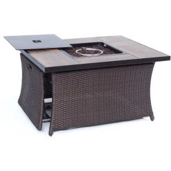 Hanover Ventura 4-piece Fire Pit Chat Set with Wood Grain Tile Top, 40k BTU, VEN4PCFP-BLU-WG 15 Hanover Ventura 4-piece Fire Pit Chat Set with Wood Grain Tile Top, 40k BTU, VEN4PCFP-BLU-WG -Hanover Sales 1247230 A4