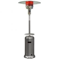 Hanover 7 ft. 48,000 BTU Steel Umbrella Propane Patio Heater in Stainless Steel, HAN003SS