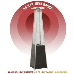 Hanover 7 ft. 42,000 BTU Pyramid Propane Patio Heater in Black, HAN101BLK