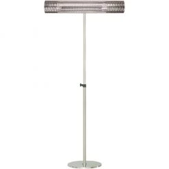 Hanover 30.7 in. Electric Carbon Infrared Heat Lamp with Remote Control and Adjustable Pole Stand, Silver, HAN1031ICSLV-SD