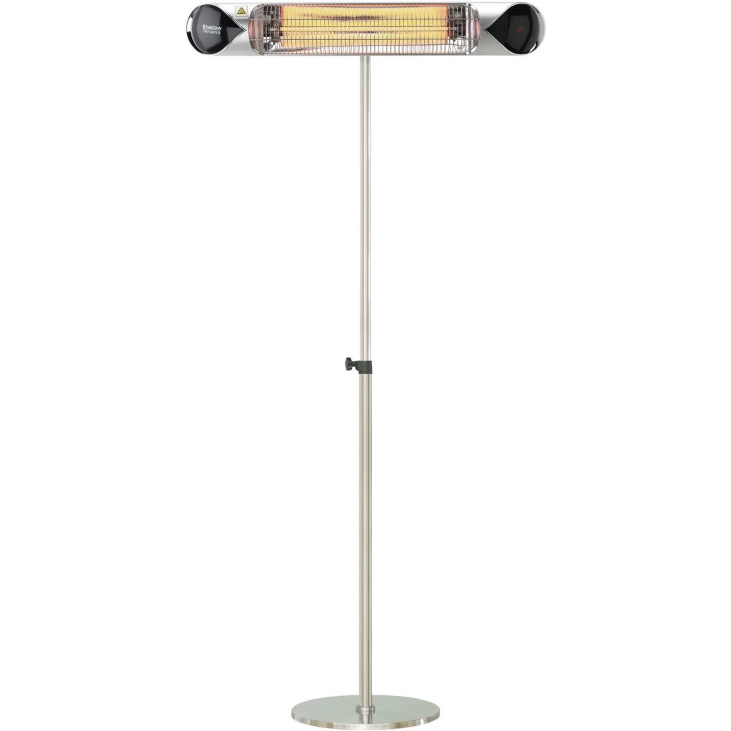 Hanover 35.4 in. Electric Carbon Infrared Heat Lamp with Remote Control and Adjustable Pole Stand, Silver, HAN1051ICSLV-SD 2 Hanover 35.4 in. Electric Carbon Infrared Heat Lamp with Remote Control and Adjustable Pole Stand, Silver, HAN1051ICSLV-SD