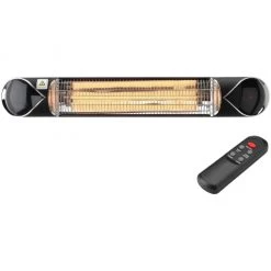 Hanover 35.4 in. Electric Carbon Infrared Heat Lamp with Remote Control, Black, HAN1052IC-BLK