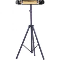 Hanover 35.4 in. Electric Carbon Infrared Heat Lamp with Remote Control and Tripod Stand, Black, HAN1052ICBLK-TP