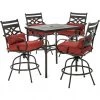 Hanover 5 Piece Dining Patio Set, MCLRDN5PCBR-BLU