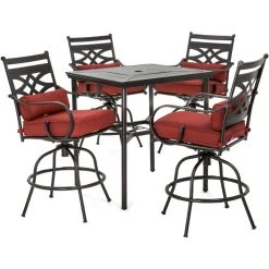 Hanover 5 Piece Dining Patio Set, MCLRDN5PCBR-BLU