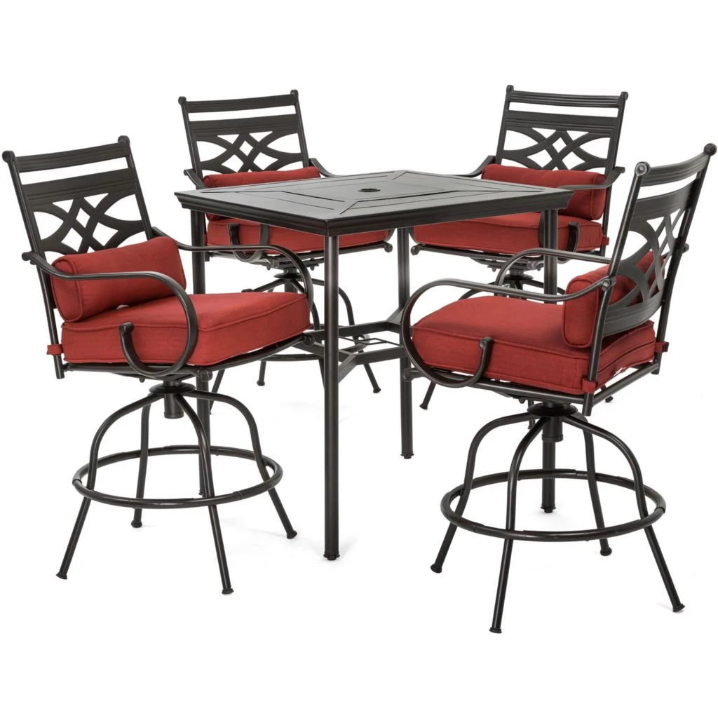 Hanover 5 Piece Dining Patio Set, MCLRDN5PCBR-BLU 3 Hanover 5 Piece Dining Patio Set, MCLRDN5PCBR-BLU