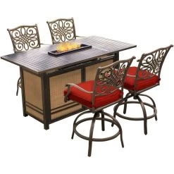 Hanover Traditions 5 pc. High-Dining Set, TRAD5PCFPBR-RED