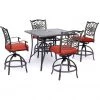 Hanover Traditions 5 pc. High Dining Set, Red, TRADDN5PCSQBR-R