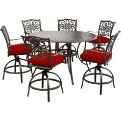 Hanover Traditions 7 pc. High Dining Set, Red, TRADDN7PCBR-RED
