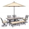 Hanover Monaco 6 pc. Patio Dining Set, Tan, MONDN6PCSW4BN-SU-T -Hanover Sales 1375529