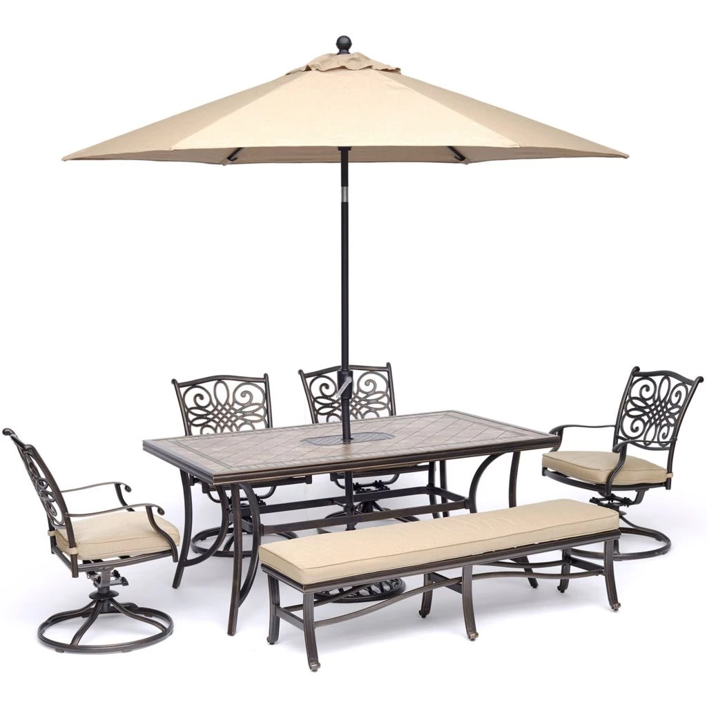 Hanover Monaco 6 pc. Patio Dining Set, Tan, MONDN6PCSW4BN-SU-T 3 Hanover Monaco 6 pc. Patio Dining Set, Tan, MONDN6PCSW4BN-SU-T
