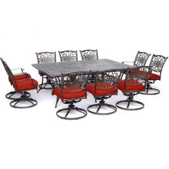 Hanover Traditions 11 pc. Dining Set, Red, TRADDN11PCSW10-RED