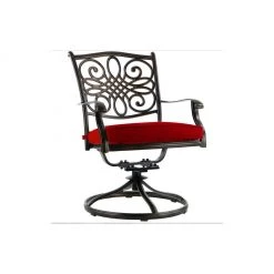 Hanover Traditions 3 pc. Swivel Bistro Set, Red, 30 in. Table, TRADDN3PCSWG-R -Hanover Sales 1375563 A9