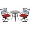 Hanover Traditions 3 pc. Bistro Set, Red, TRADDN3PCSW-RED -Hanover Sales 1375564