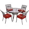 Hanover Traditions 5 pc. Dining Set, Red, TRADDN5PCG-RED -Hanover Sales 1375573