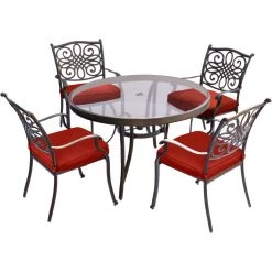 Hanover Traditions 5 pc. Dining Set, Red, TRADDN5PCG-RED