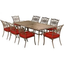 Hanover Traditions 9 pc. Dining Set, Red, TRADDN9PC-RED