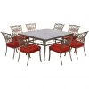 Hanover Traditions 9 pc. Dining Set, Red, TRADDN9PCSQG-RED -Hanover Sales 1375611