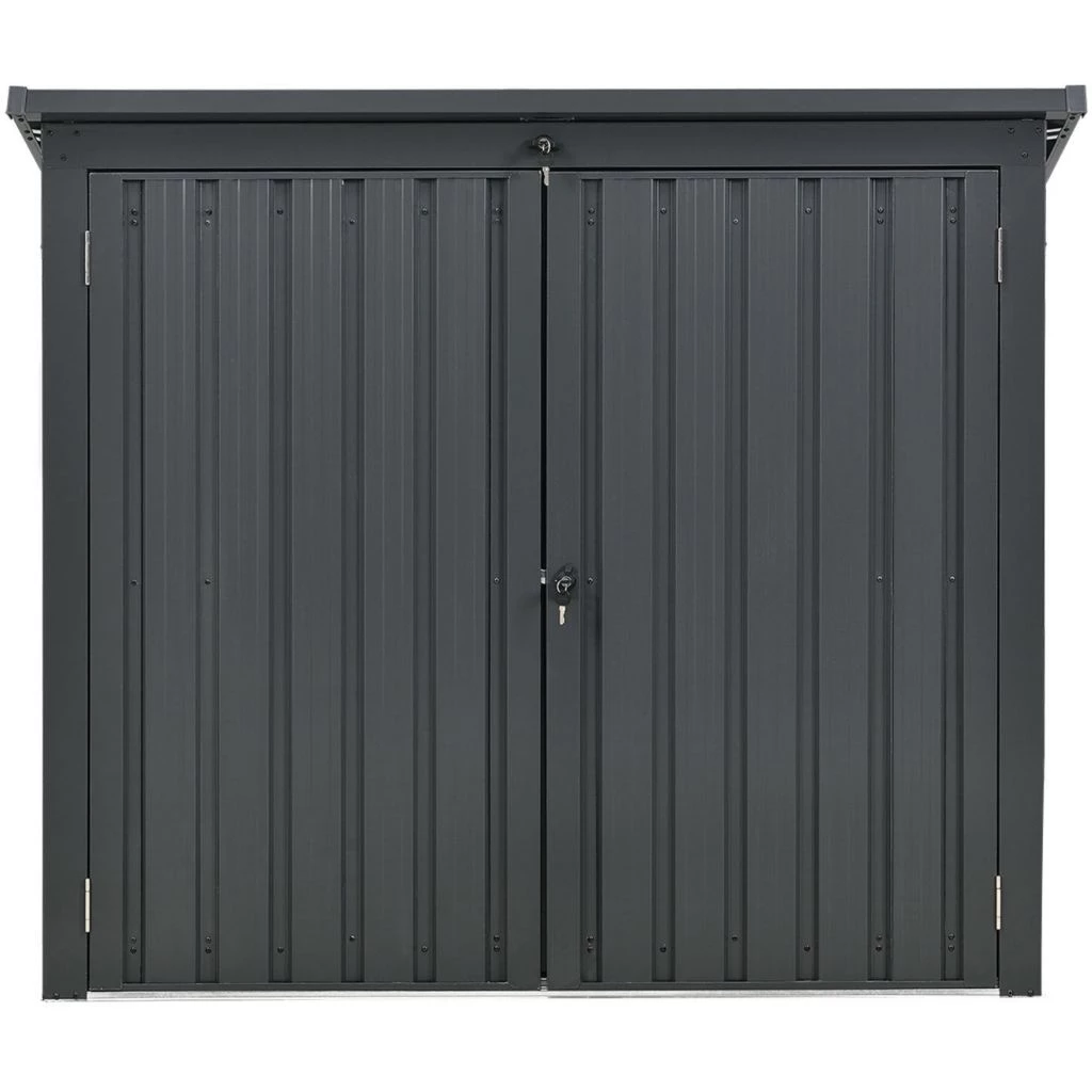 Hanover Galvanized Steel Trash Storage Shed, Dark Gray, HANBINSHD-GRY 2 Hanover Galvanized Steel Trash Storage Shed, Dark Gray, HANBINSHD-GRY