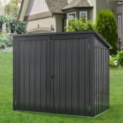 Hanover Galvanized Steel Trash Storage Shed, Dark Gray, HANBINSHD-GRY 12 Hanover Galvanized Steel Trash Storage Shed, Dark Gray, HANBINSHD-GRY -Hanover Sales 1456197 A3