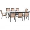 New! Hanover Fontana 9 pc. Dining Set with Eight Stationary Dining Chairs and an Extra-Large Glass-Top Dining Table, FNTDN9PCG