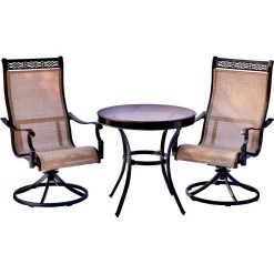 New! Hanover Monaco 3 pc. Bistro Set, MONDN3PCSWG