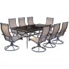 New! Hanover Monaco 9 pc. Dining Set with Eight Swivel Rockers and a Dining Table, MONDN9PCSWG -Hanover Sales 1684373