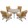 New! Hanover Summer Nights 5 pc. Dining Set with Four Cushioned Rockers and a Cast-Top Table, SUMRNGTDN5PCCST -Hanover Sales 1684428