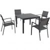 Hanover Naples 5 pc. Square Dining Set, NAPLESDN5PCSQ-GRY