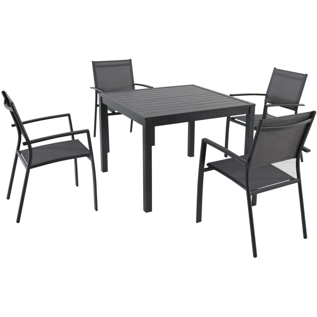 Hanover Naples 5 pc. Square Dining Set, NAPLESDN5PCSQ-GRY 3 Hanover Naples 5 pc. Square Dining Set, NAPLESDN5PCSQ-GRY